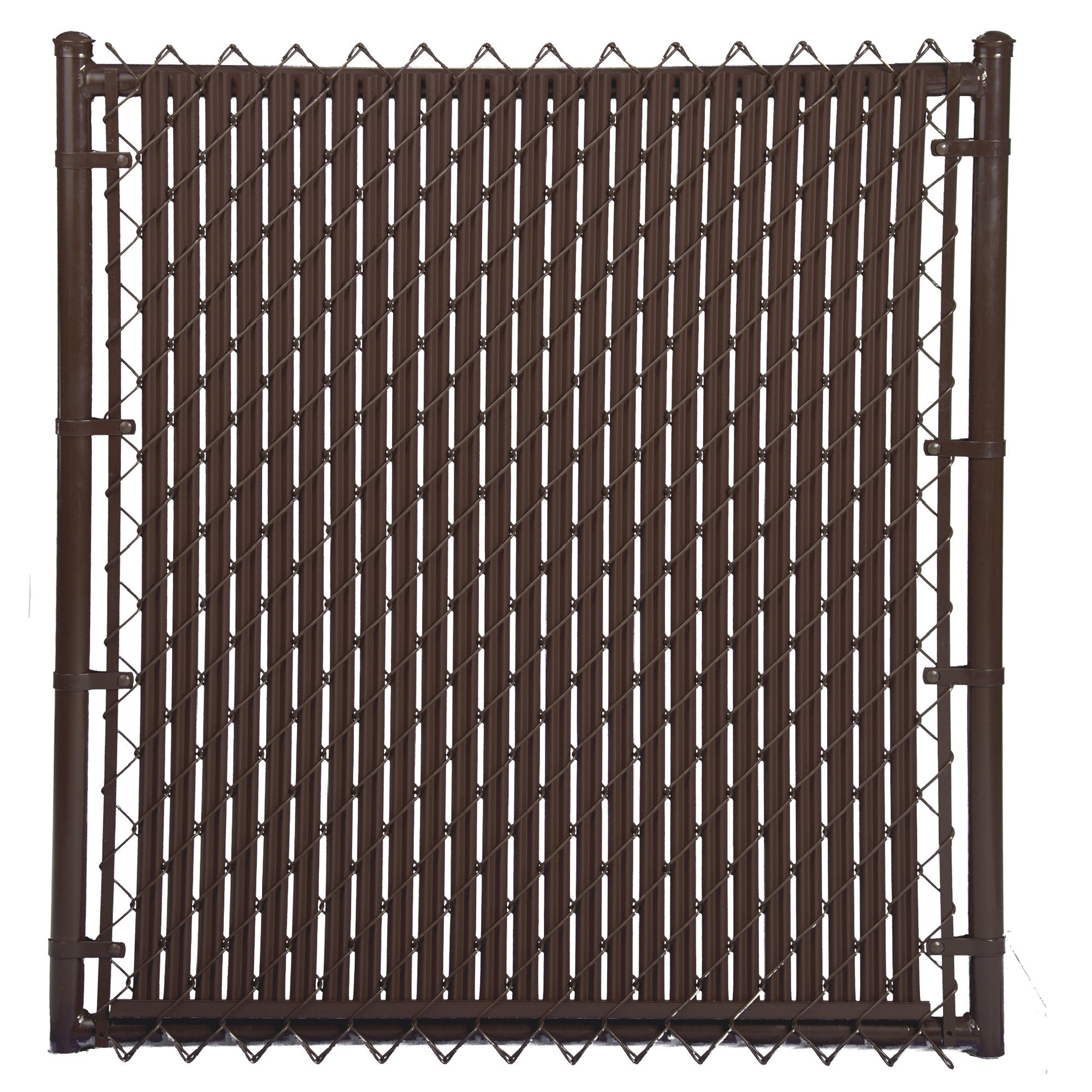 Ridged Slats 6ft. Vertical Privacy Slats, 82-Pc. Set, Brown, Covers 10 Linear Feet, Model# SR6BN